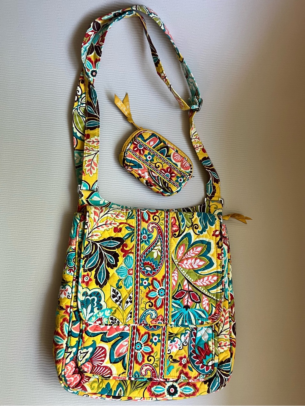 Vera Bradley Mailbag Crossbody + Coin Purse Set Provençal Retired Pattern NWOT